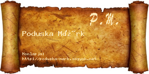 Poduska Márk névjegykártya